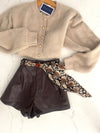 Espresso Leather Short