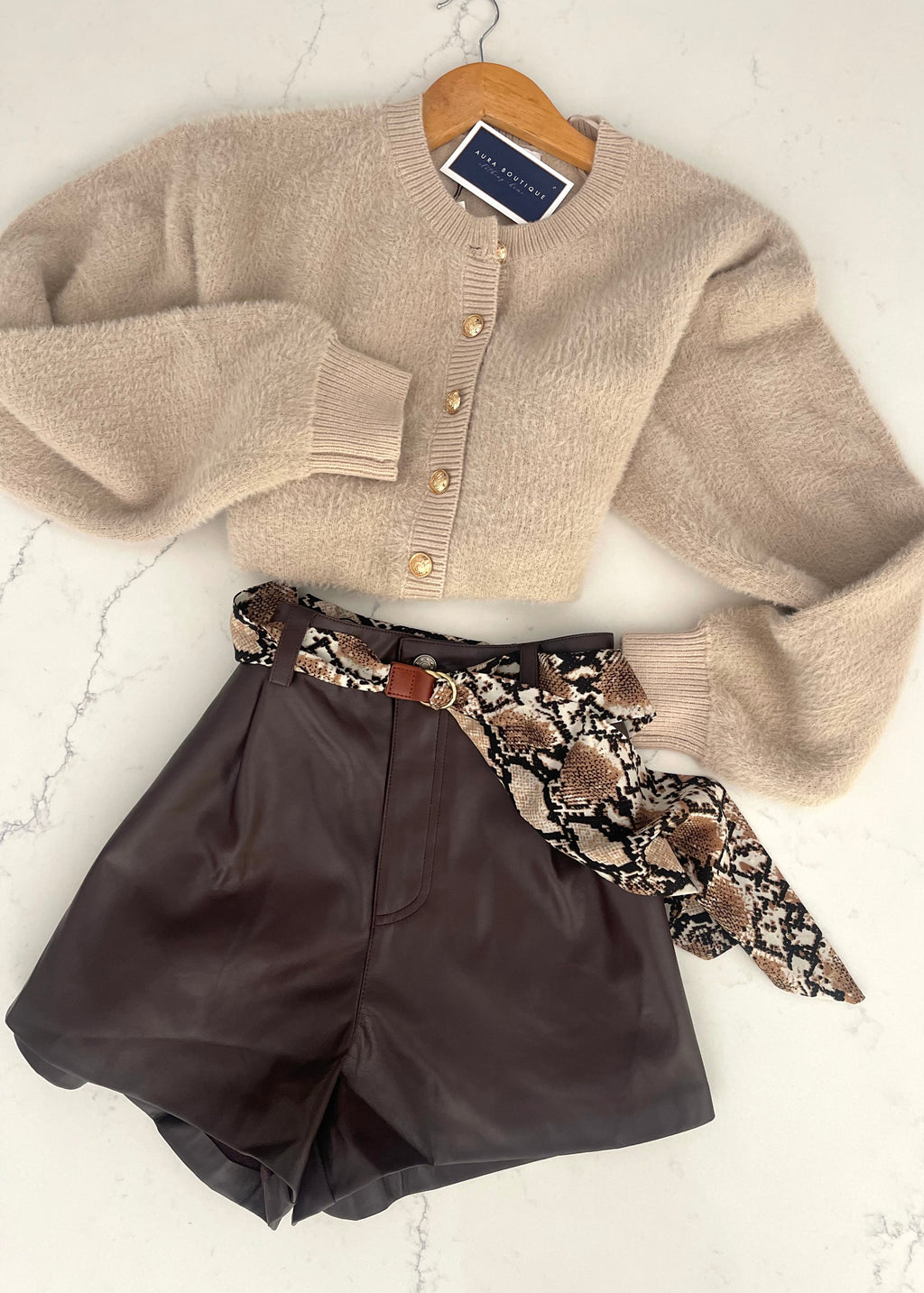 Espresso Leather Short