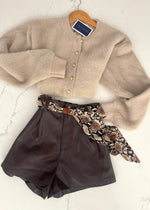 Espresso Leather Short