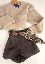 Espresso Leather Short