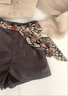 Mocha Snake Print Scarf Belt