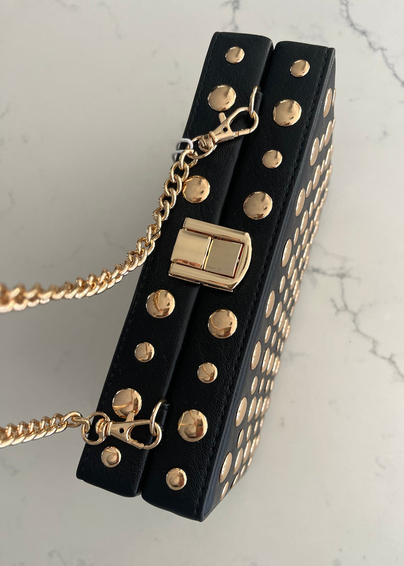 Black Studded Clutch