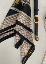 Black Chain Link Silky Scarf