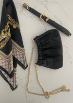 Black Italian Leather Pouch Clutch