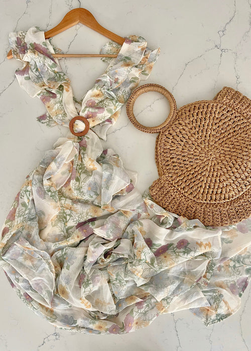 Oat Paris Floral Ruffled Maxi