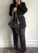 Black Italian Leather Pouch Clutch
