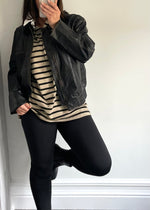 Mocha & Black Rugby Top