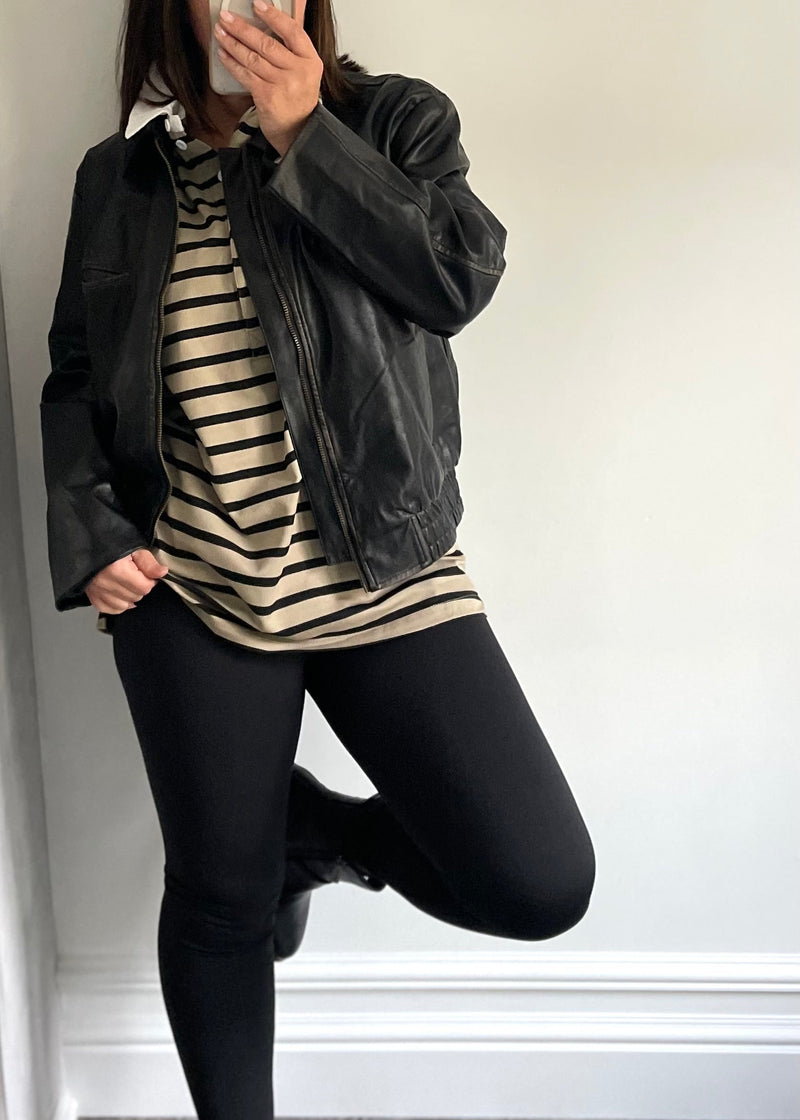 Mocha & Black Rugby Top