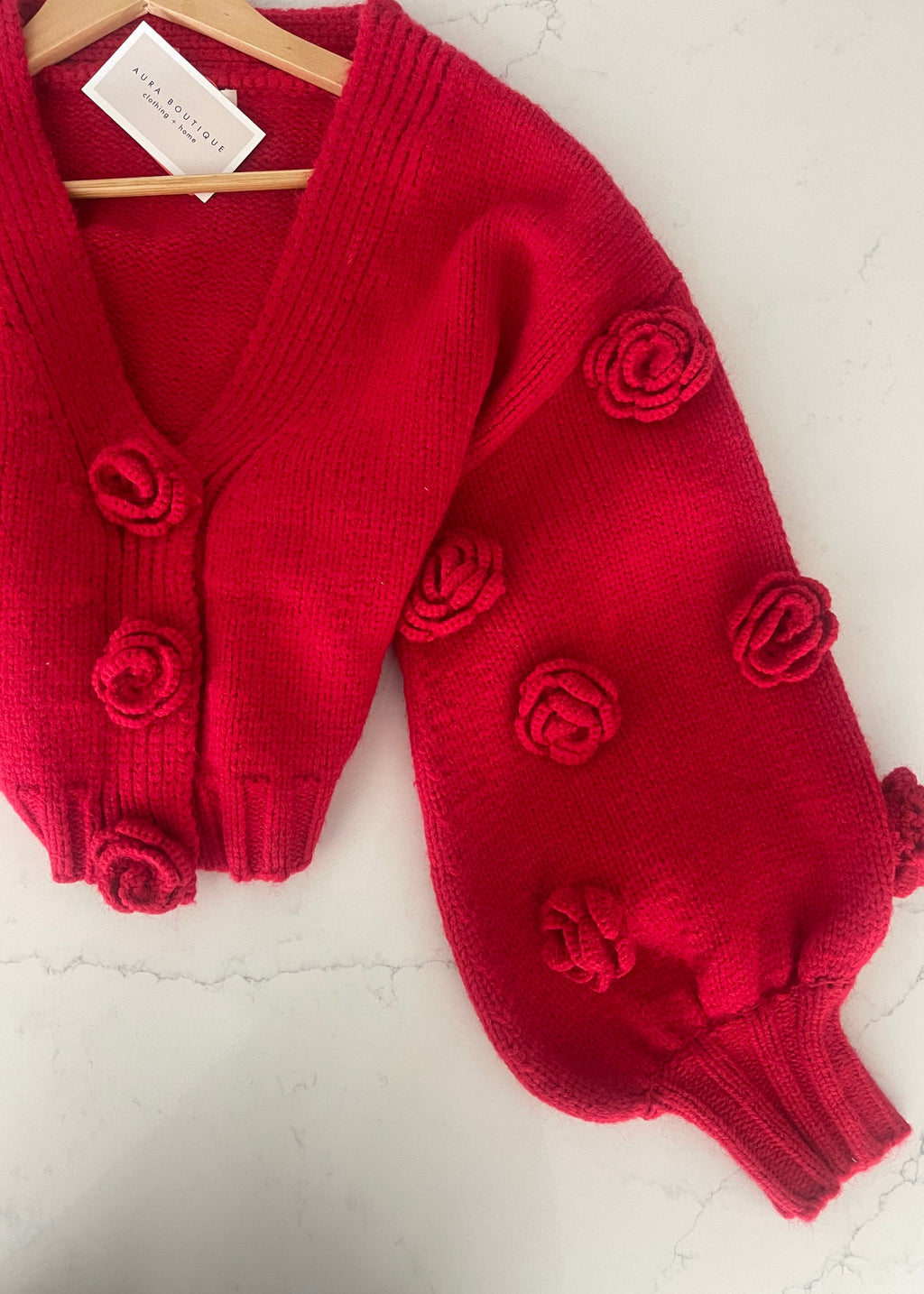 Red Rosette Sweater