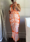 Tangerine Tropics Fitted Maxi