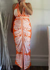 Tangerine Tropics Fitted Maxi