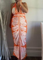 Tangerine Tropics Fitted Maxi