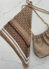 Mocha Patterned Silk Scarf