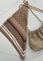 Mocha Patterned Silk Scarf