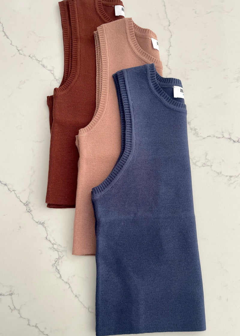 Navy Knit Top