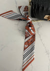 Black & Camel Silky Skinny Scarf