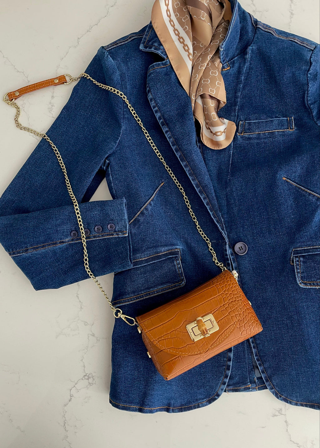 Navy Denim Portofino Blazer
