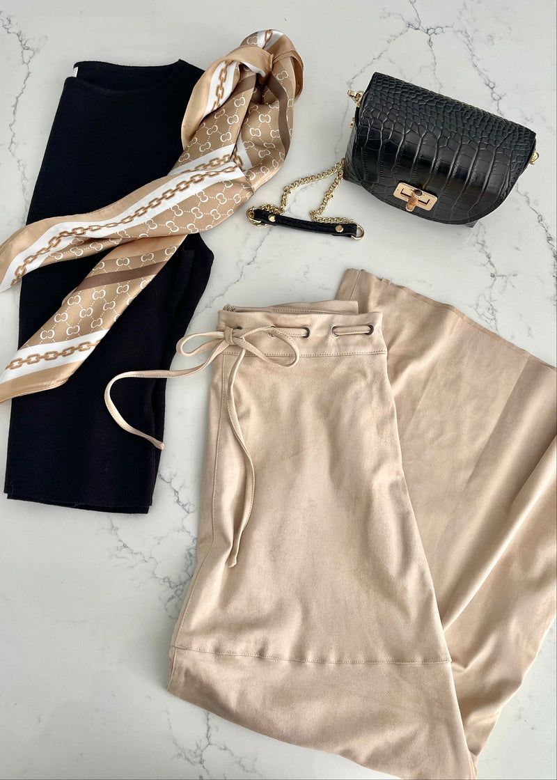 Oat Suede Midi Skirt