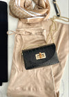 Black Italian Leather Croc Crossbody