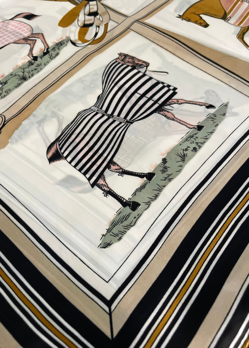 Oat & Black Equestrian Scarf
