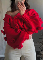 Red Rosette Sweater