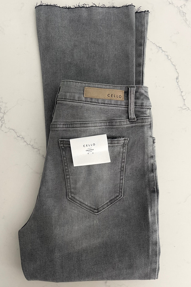 Denim Charcoal Crop Flare