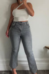 Denim Charcoal Crop Flare