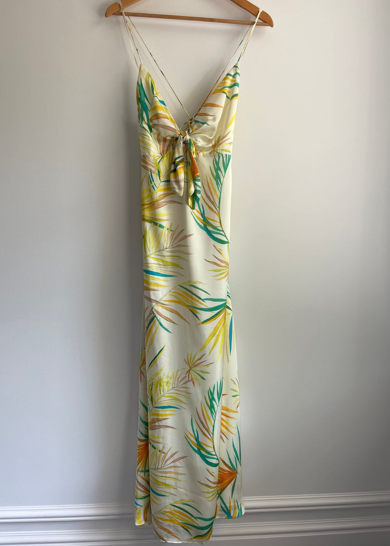 the silk lemon dresses Lemon Yellow Silk Organza Cutwork Maxi Dress XL / Yellow