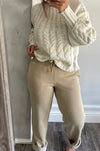 Oat Cable Puff Sleeve Sweater