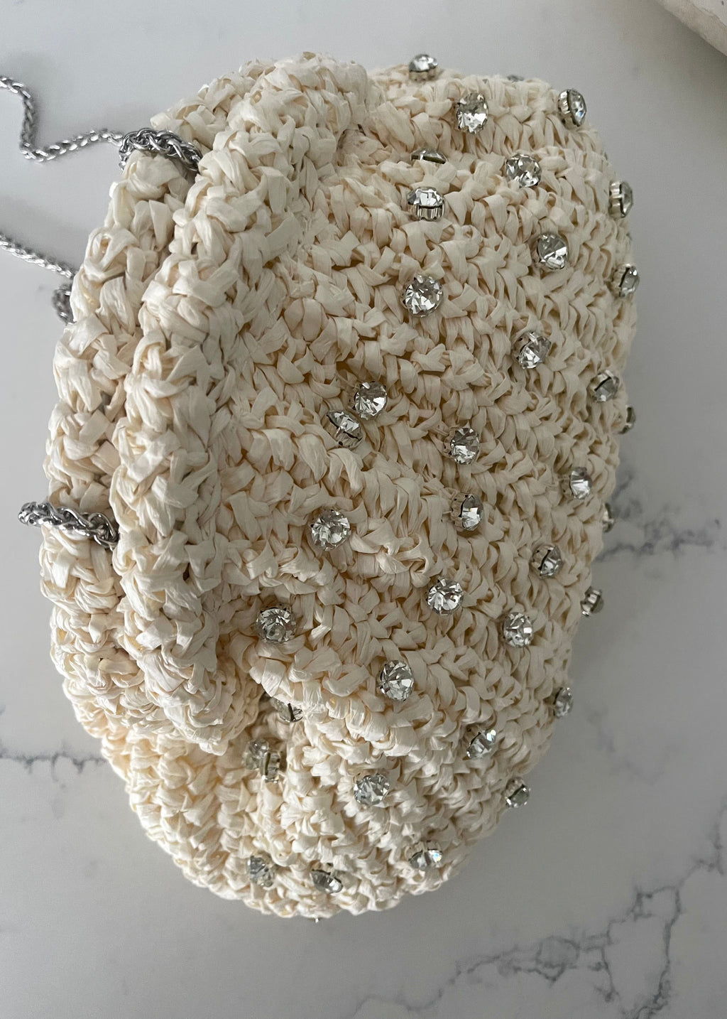 Oat Straw Rhinestone Clutch