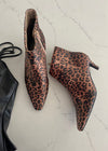Black Leopard Kitten Heel Bootie