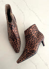 Black Leopard Kitten Heel Bootie