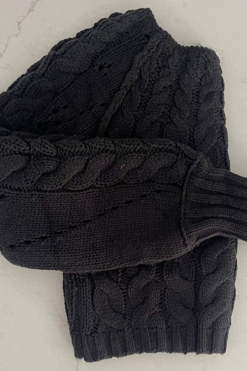 Black Cable Knit Sweater