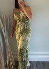 Olive Silky Algarve Formal Jumpsuit