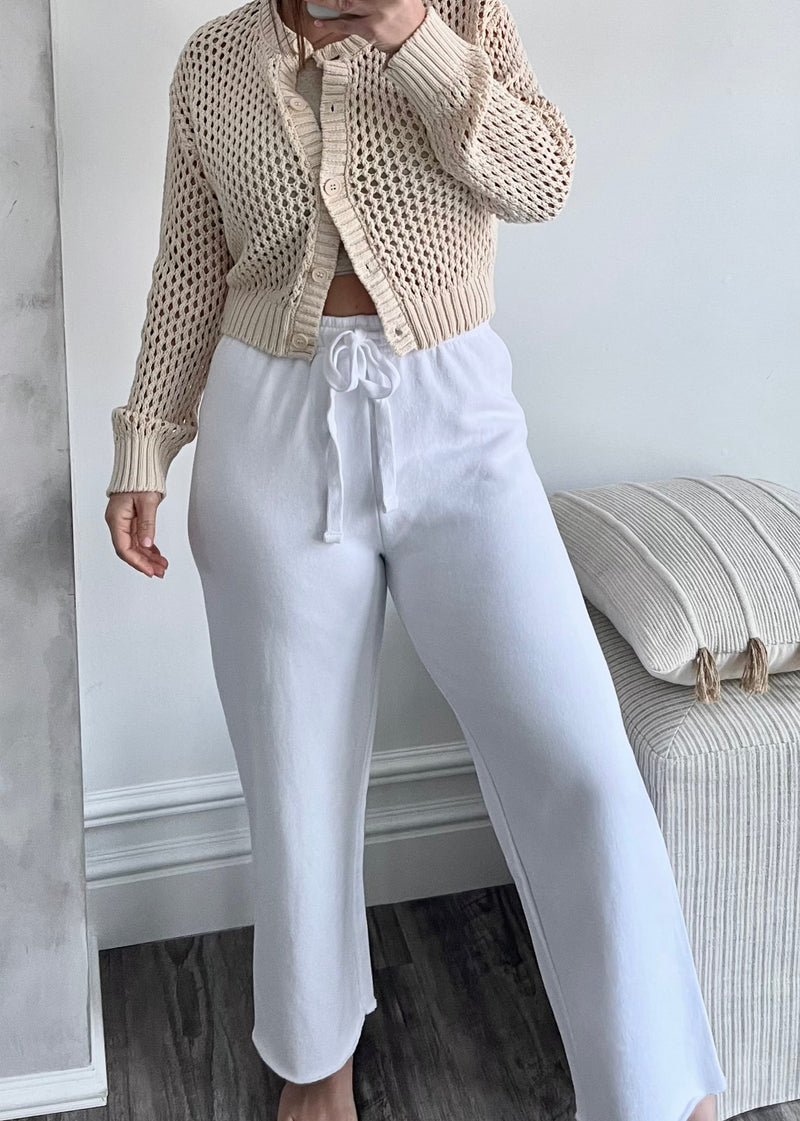 White Wide Leg Lounge Pant