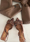 Camel Paris Bow Leopard Heel