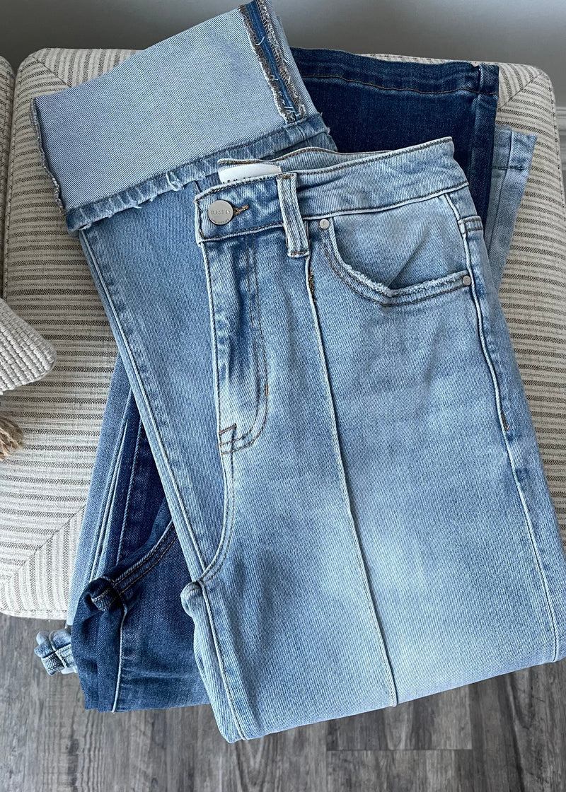 Denim Cora High Rise Straight Cuff