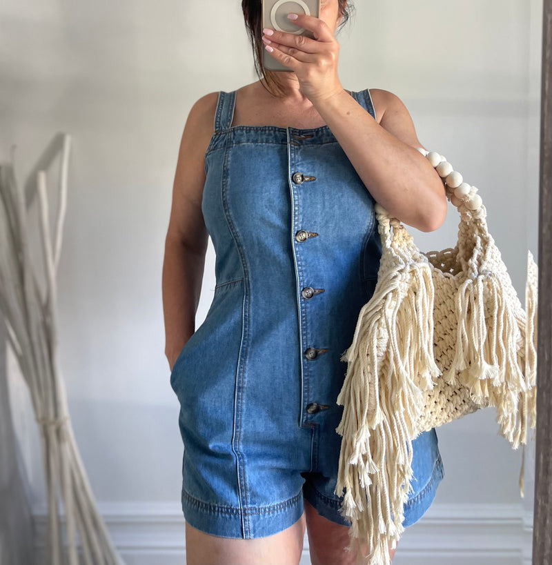 Blue Denim Romper