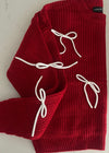 Red Paris Bows Sweater