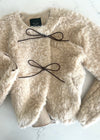 Oat Fur Detailed Bow Coat