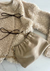 Oat Fur Detailed Bow Coat