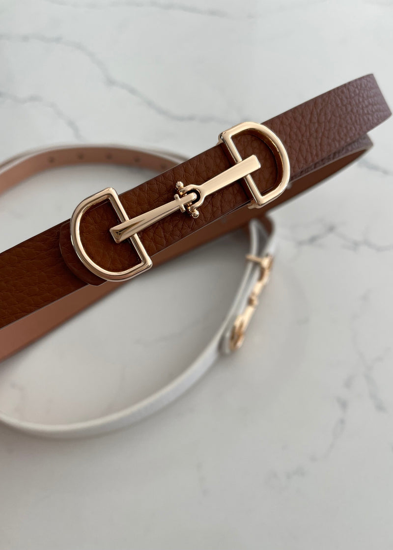 Camel Portfolio Skinny Belt