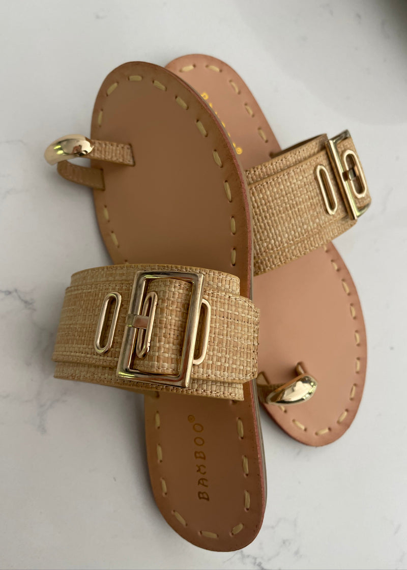 Nude Rafia Toe Ring Sandal