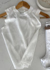 White Paris Sequin Sheer Tank