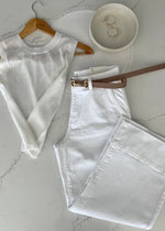 White Hartley Wide Leg Denim