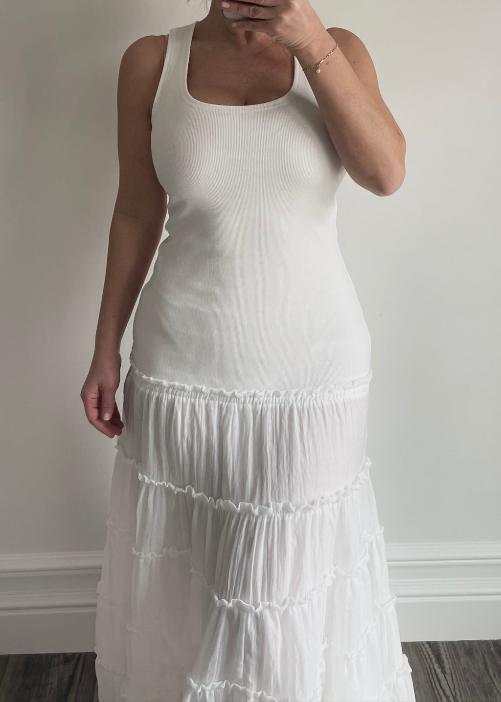 White Santorini Tiered Maxi