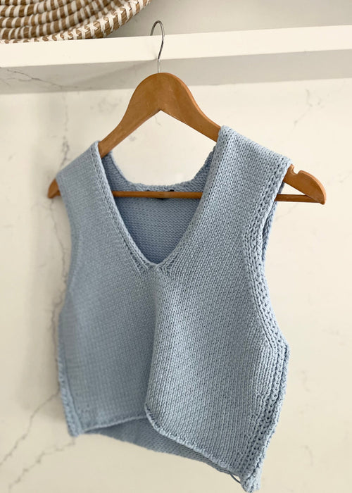 Blue Knit Top