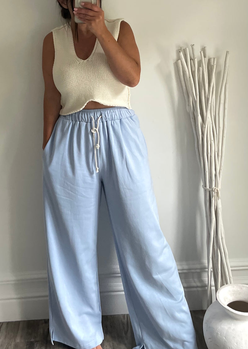 Blue Loungewear Wide Leg Jogger