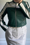 Emerald Leather Moto Coat