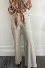 Oat Suede Wide Leg Dress Pant